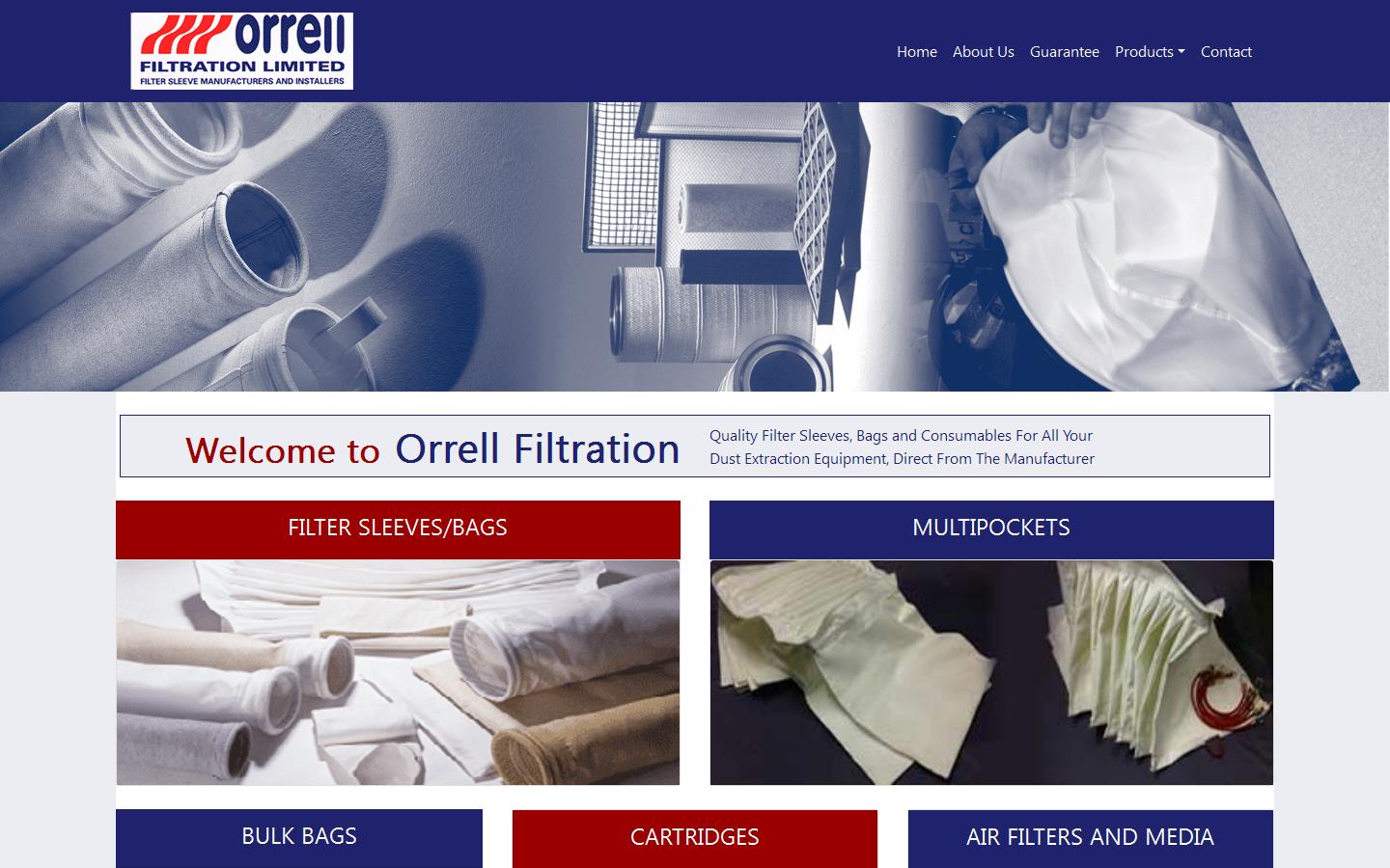 Orrell Filtration Ltd Website