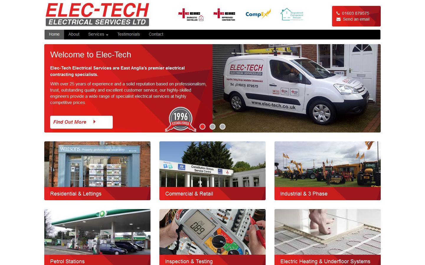 Elec-tech Electrical Services Ltd Website