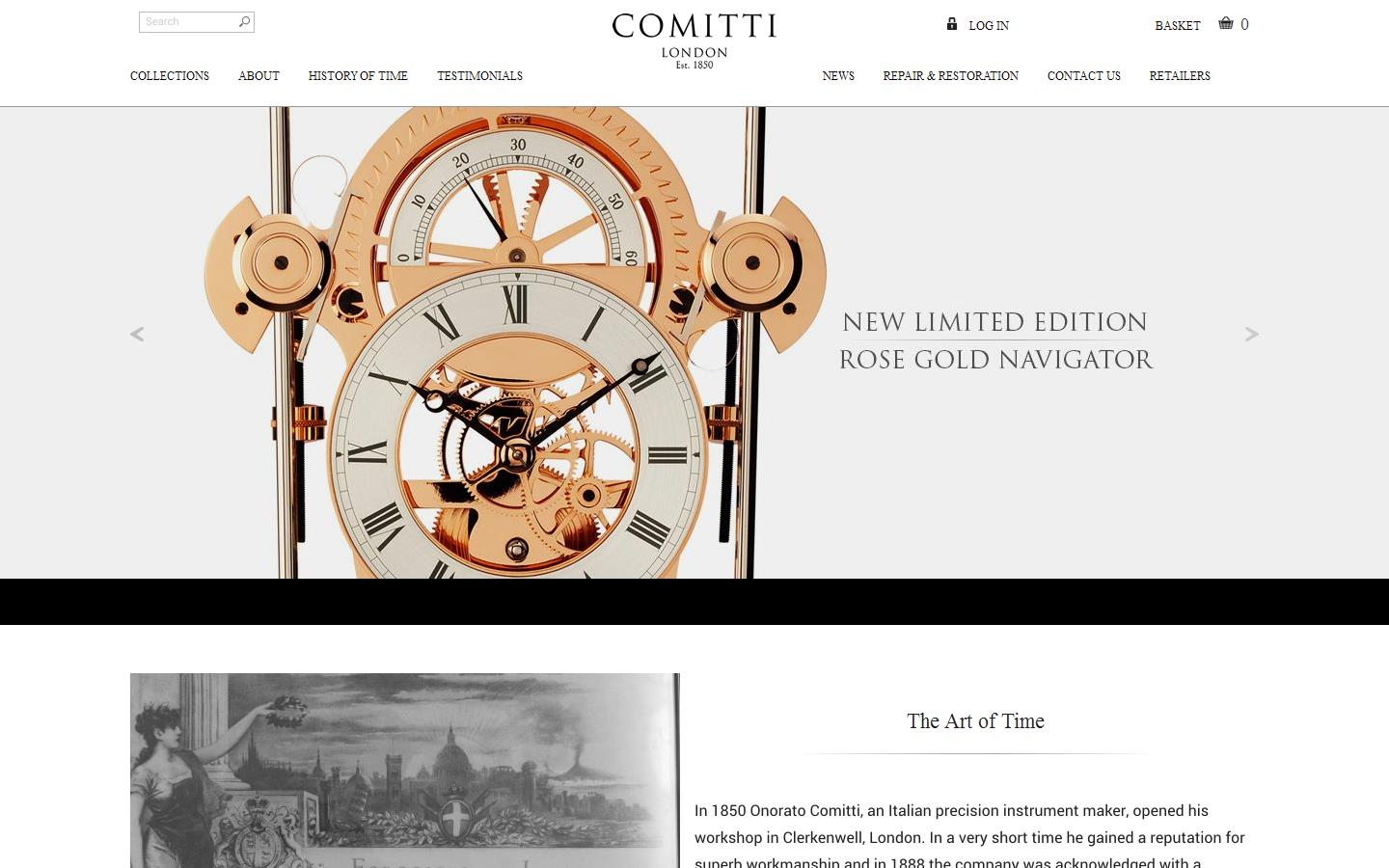 O Comitti & Son Ltd Website