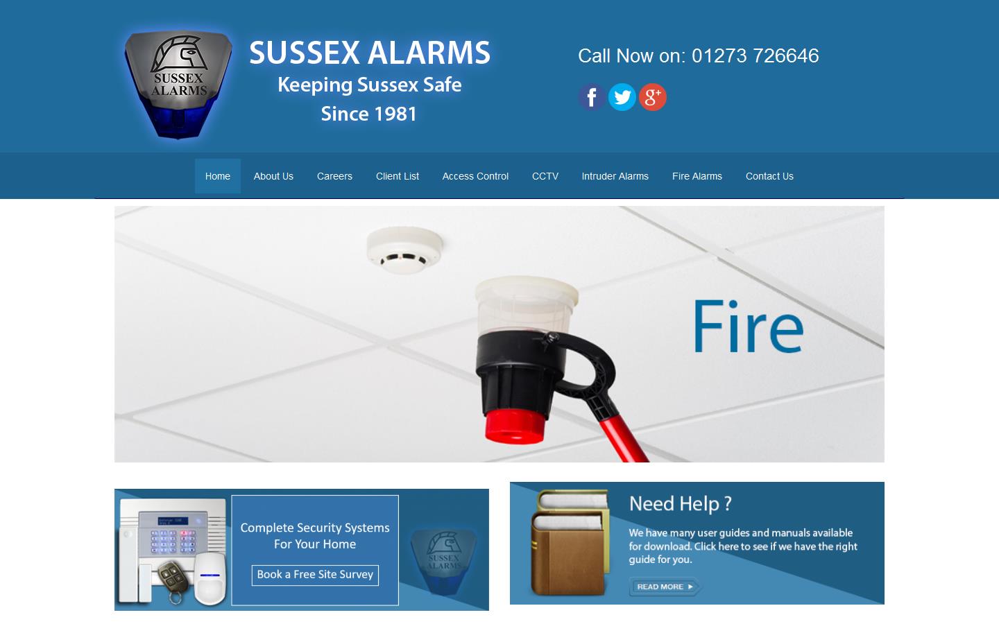 Sussex Alarms Website