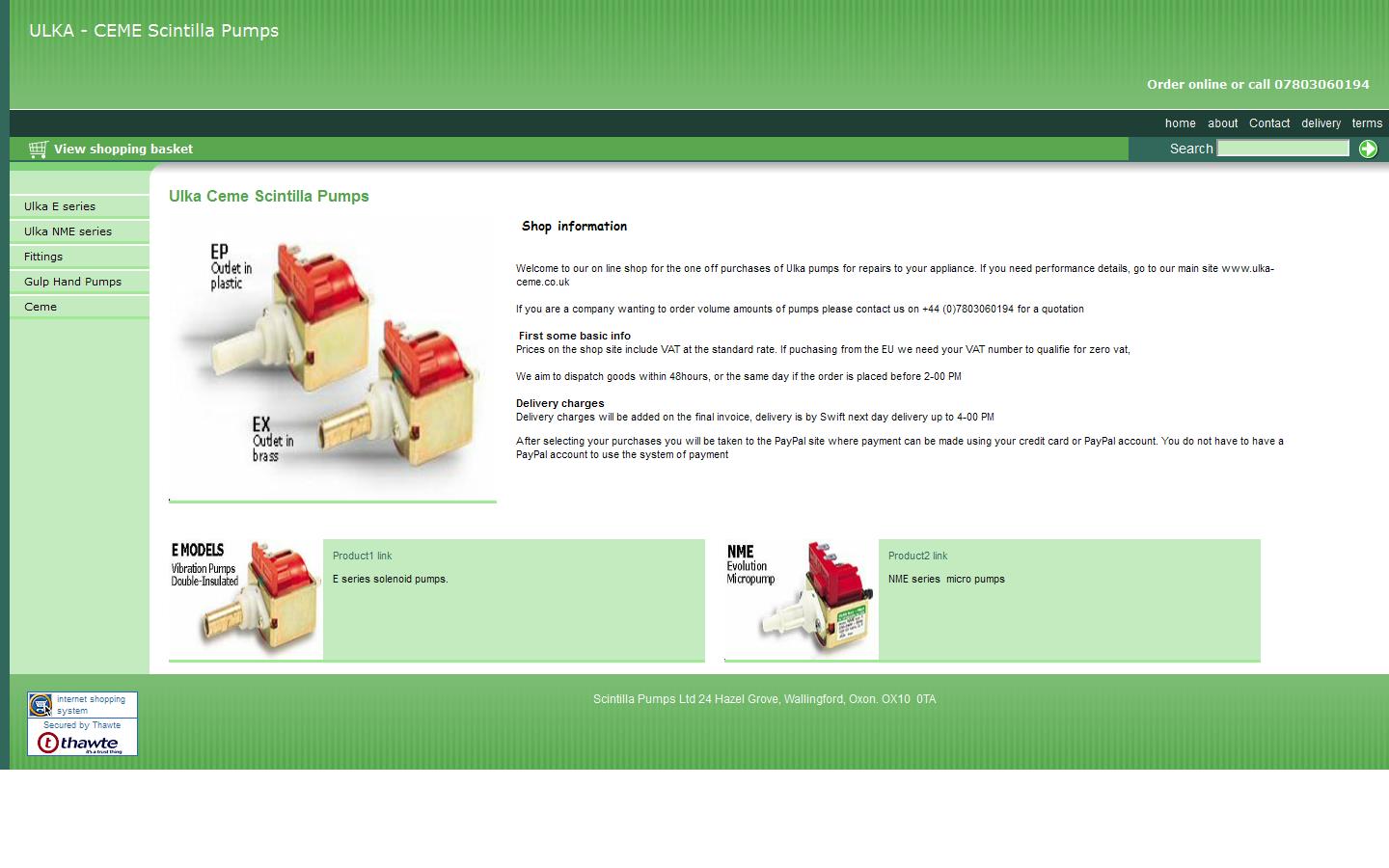 Scintilla Pumps Website