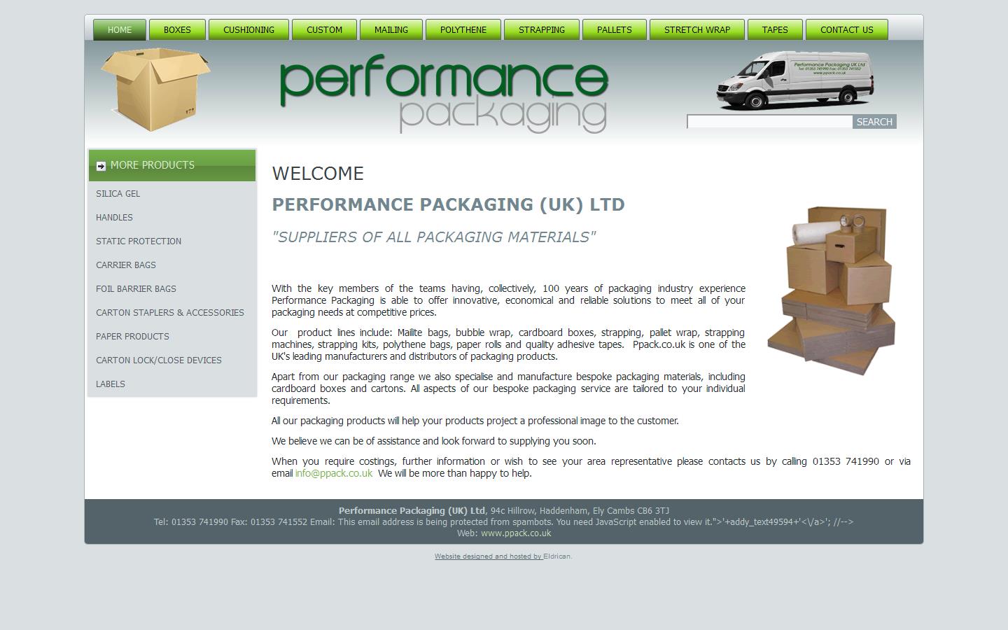Performace Packaging Website