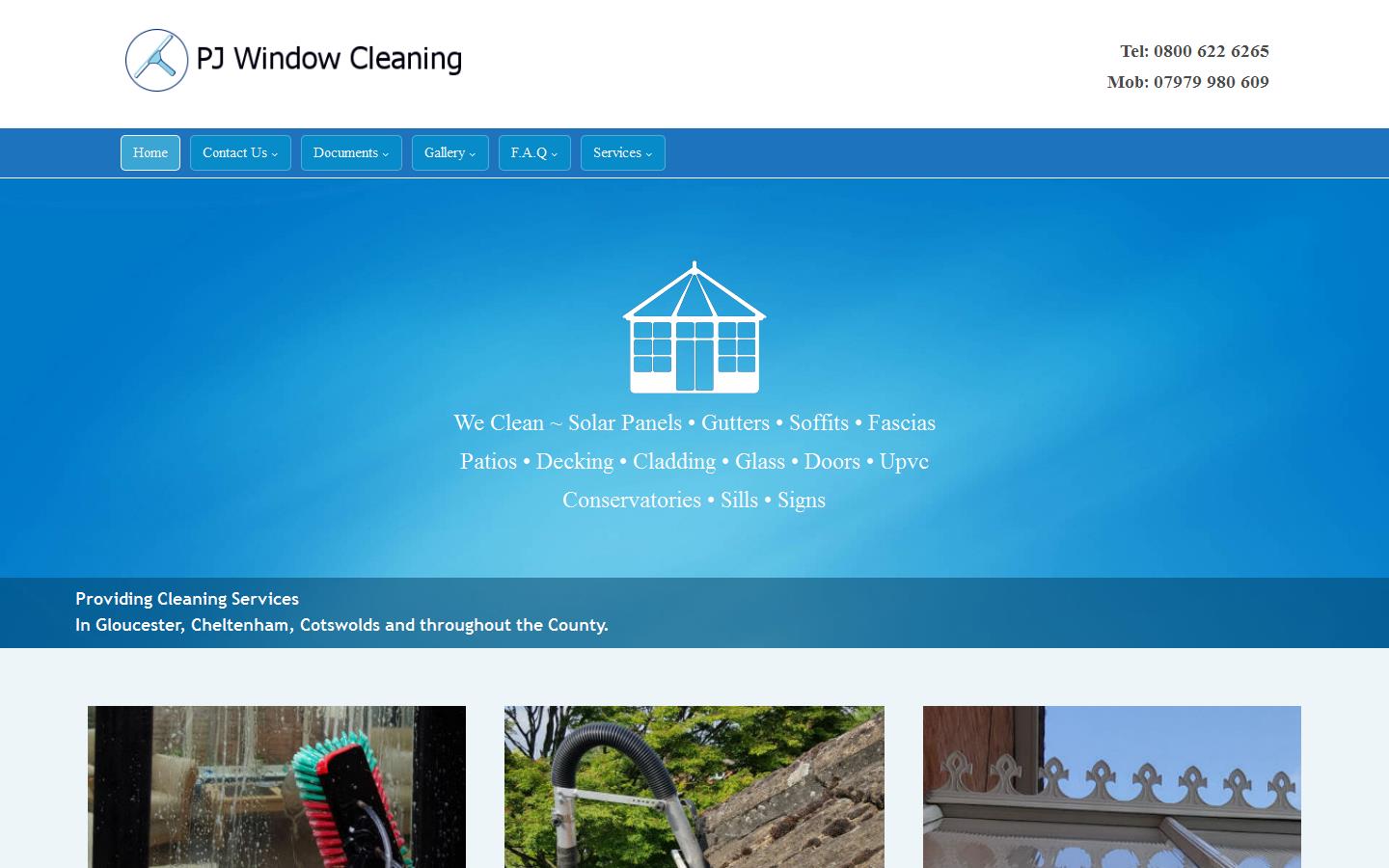 P J Window Cleaning Website