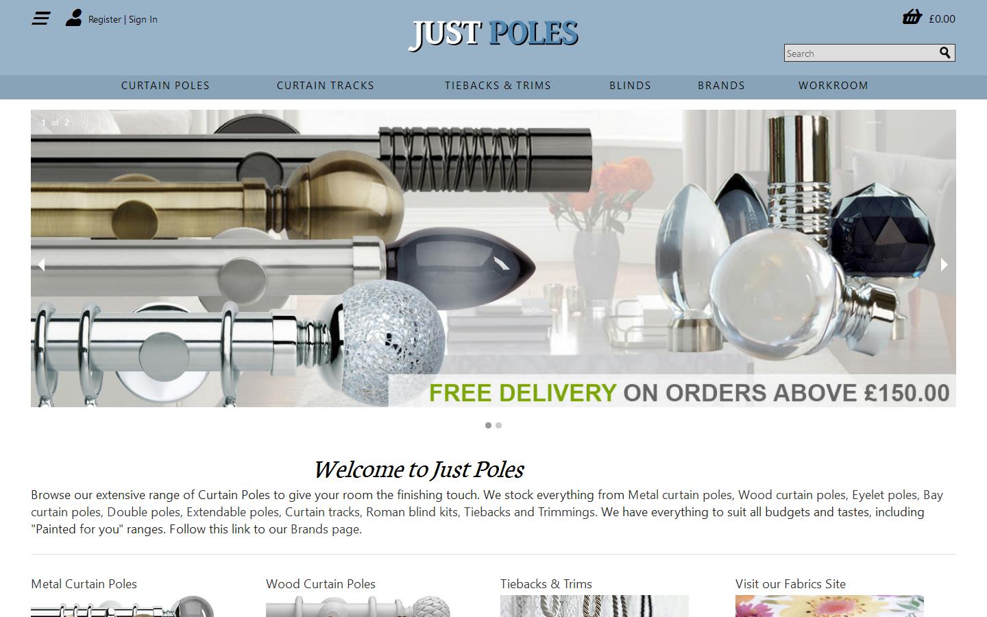 Just Sew Interiors Ltd Just Poles Website