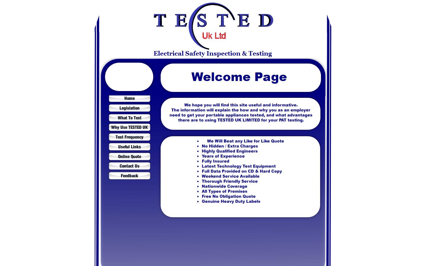 Tested UK Ltd Website