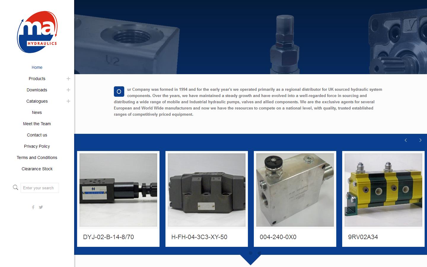 M A Hydraulics Ltd Website