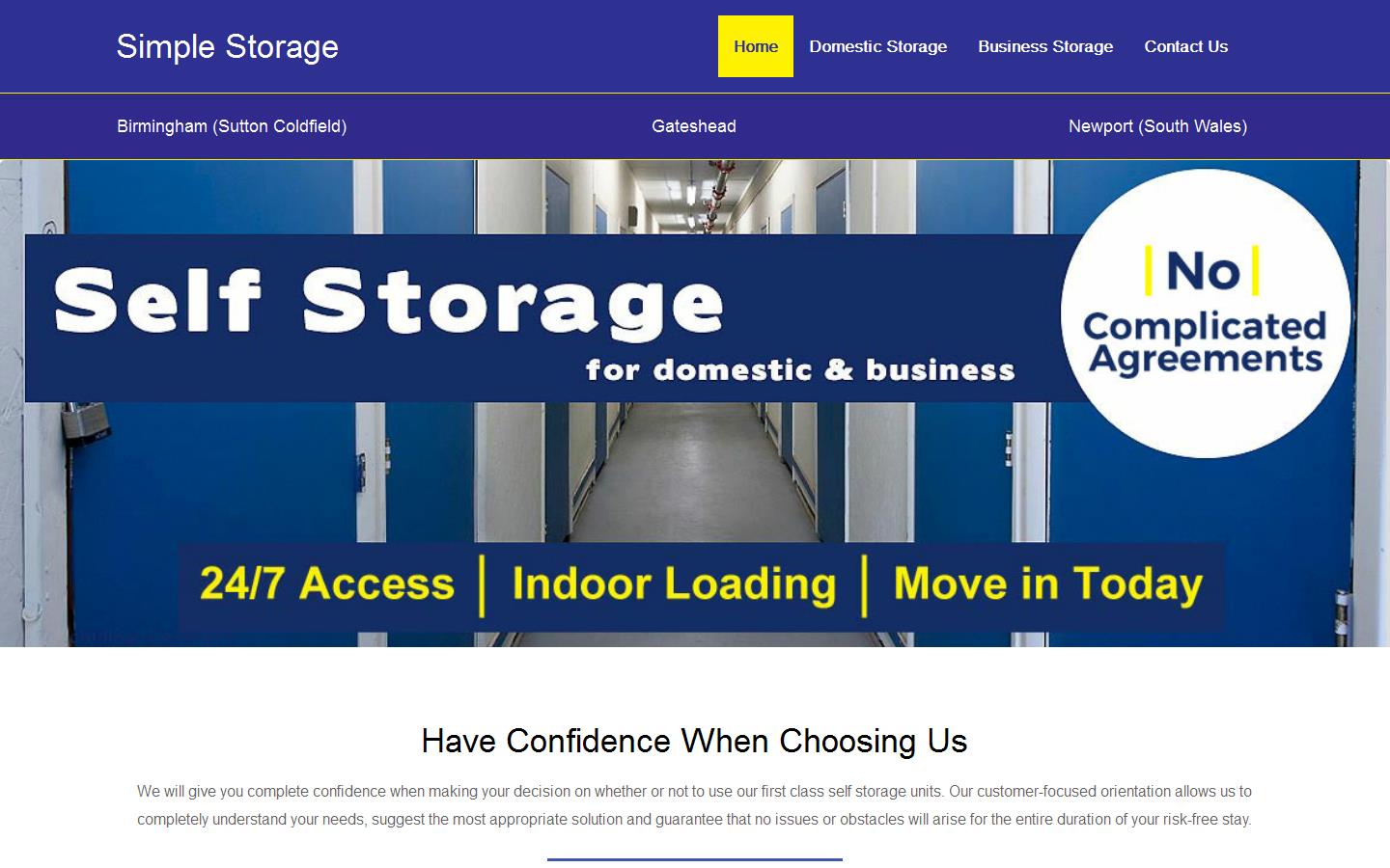 Simple Storage Solutions Website