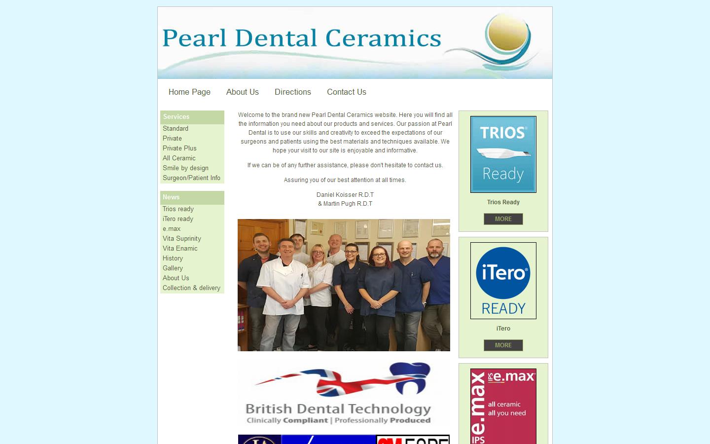 Pearl Dental Ceramics Website