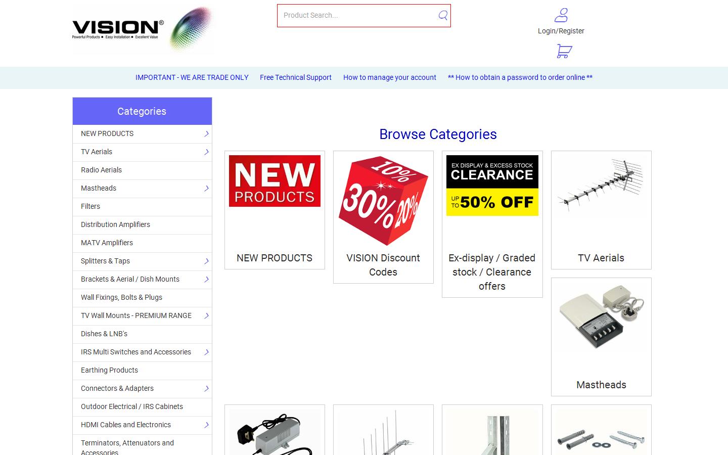 Vision Products (Europe) Ltd Website