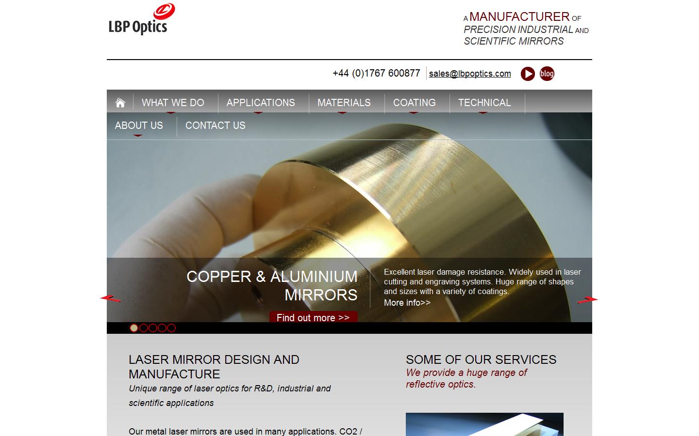 L B P Optics Ltd Website