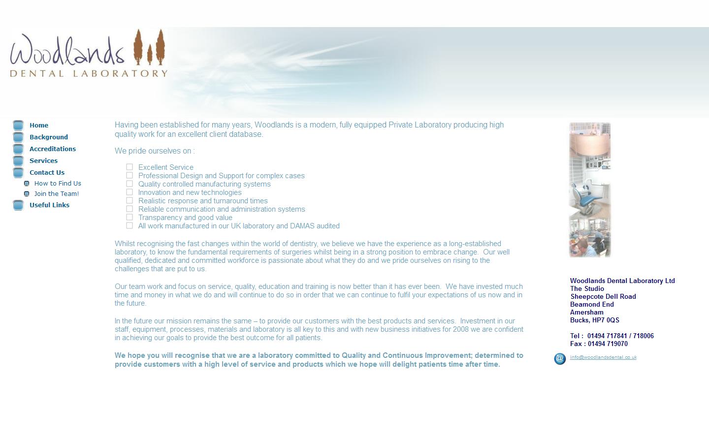 Woodlands Dental Laboratory Website