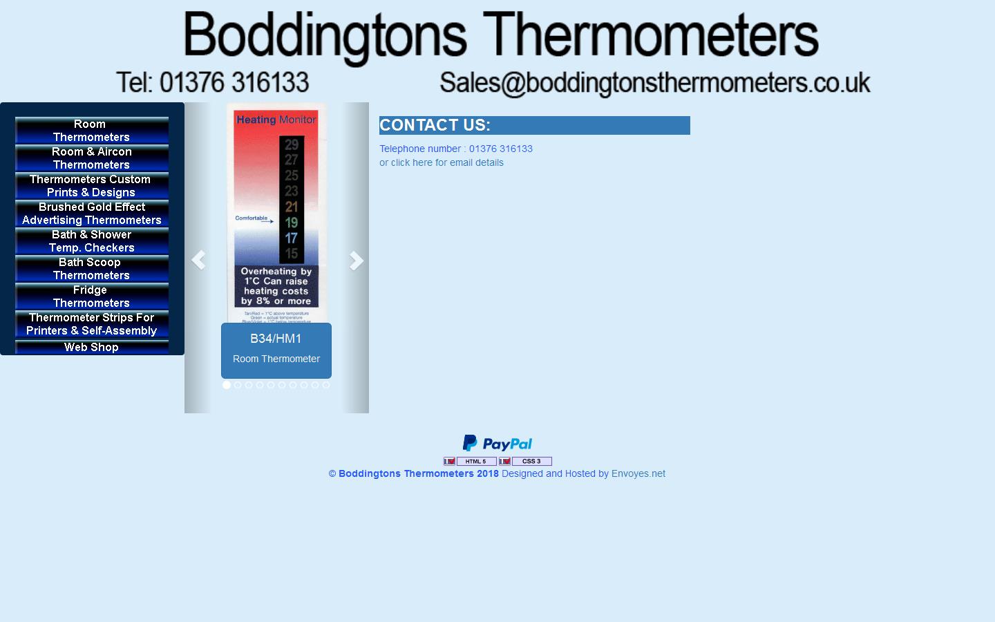 Boddingtons Thermometers Website