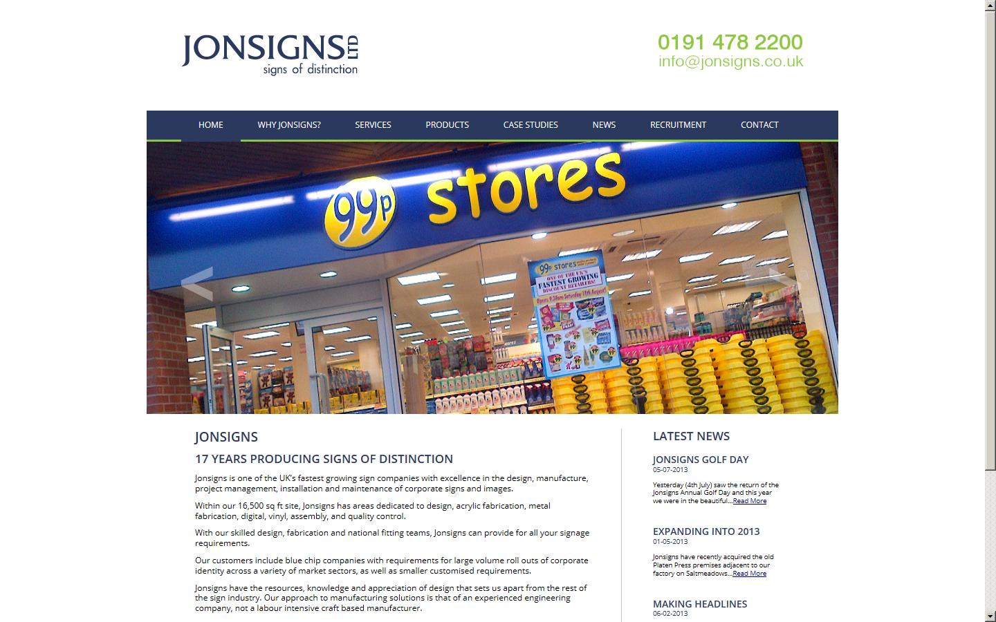 Jonsigns Ltd Website