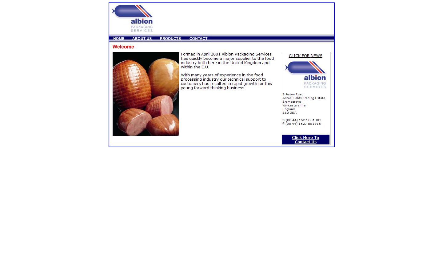 Albion Packaging Website