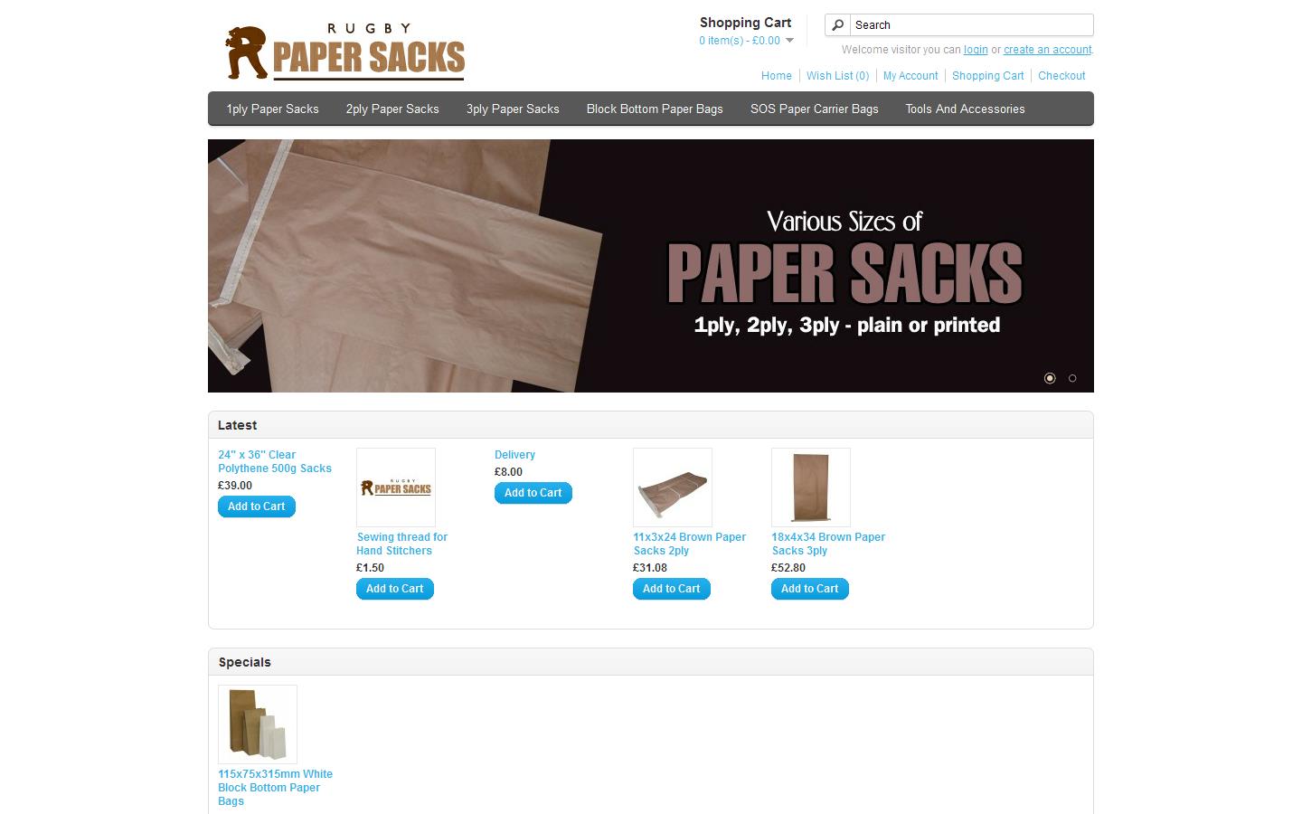 Rugby Paper Sacks Website