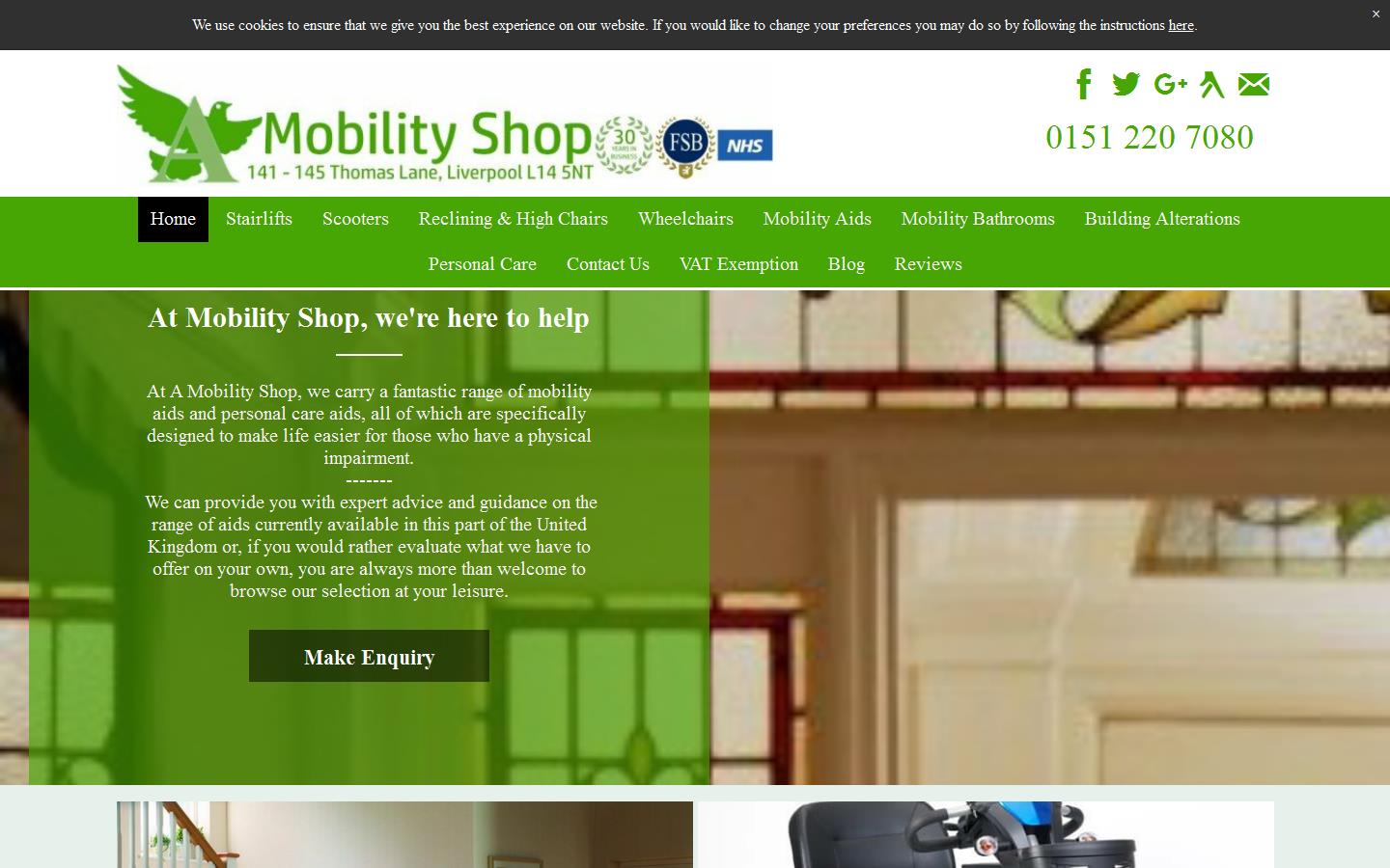 A Mobility Shop N W Ltd Website