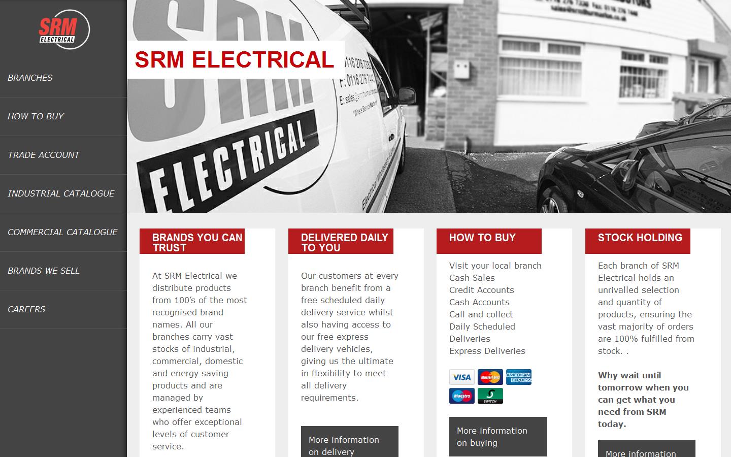 S R M Electrical Distributors Website