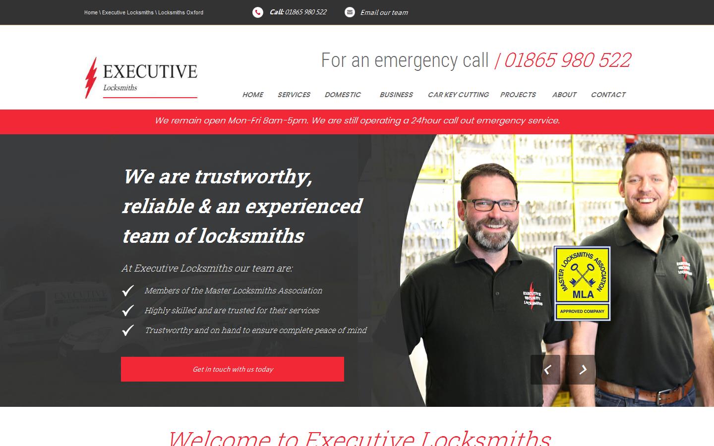 Executive Security Locksmiths Website