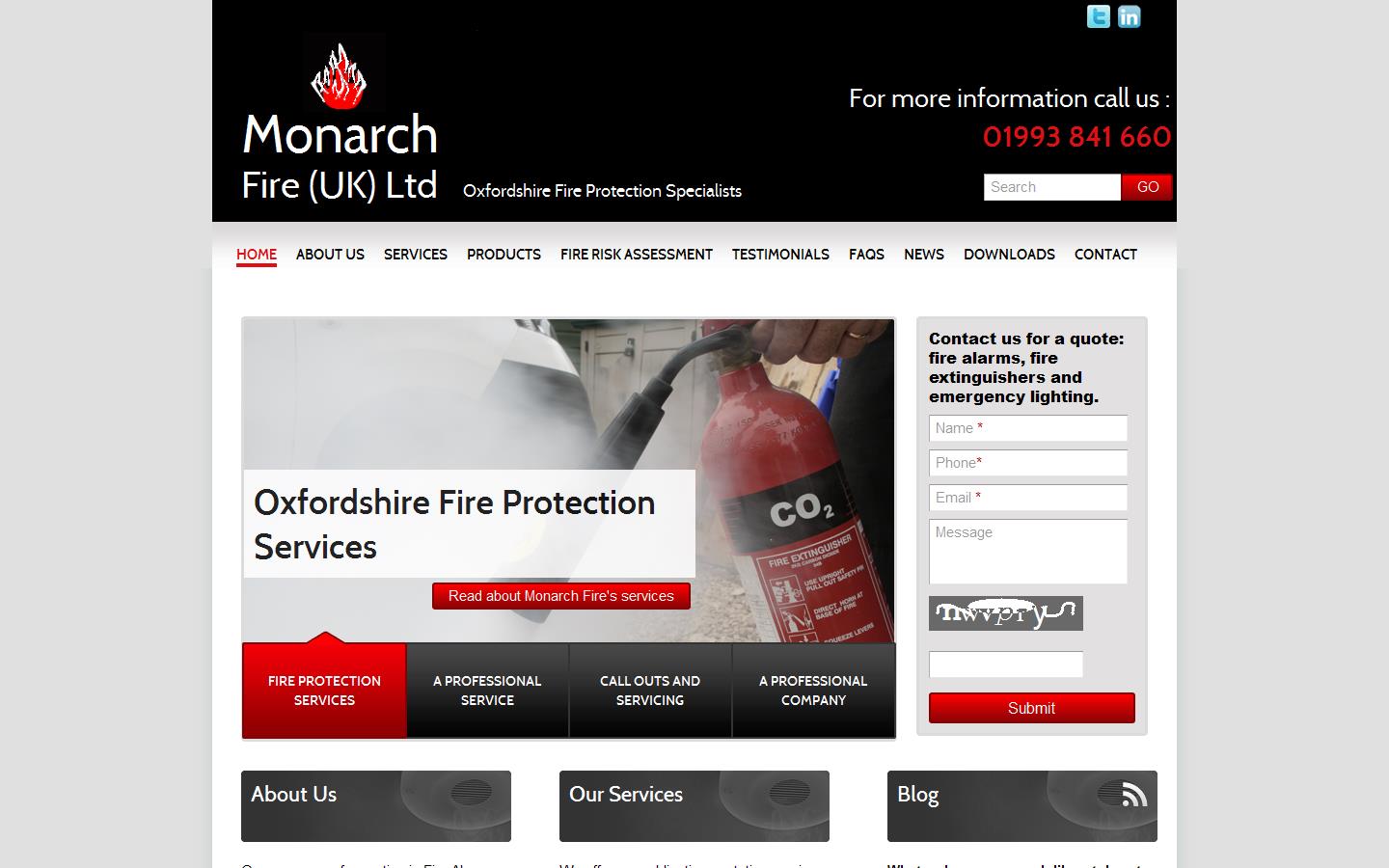 Monarch Fire UK Ltd Website