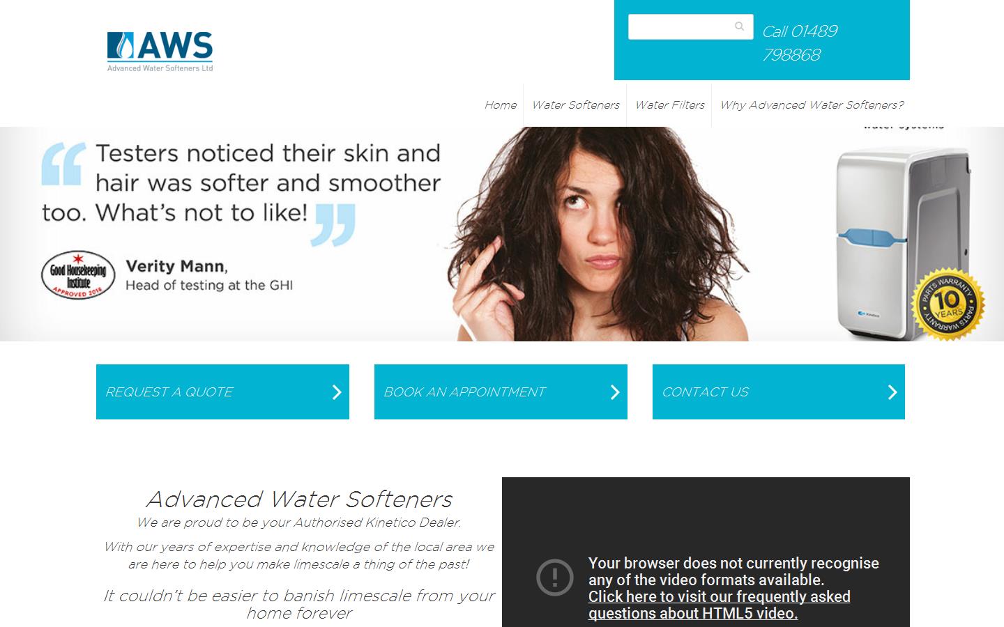 Advanced Water Softeners Ltd Website