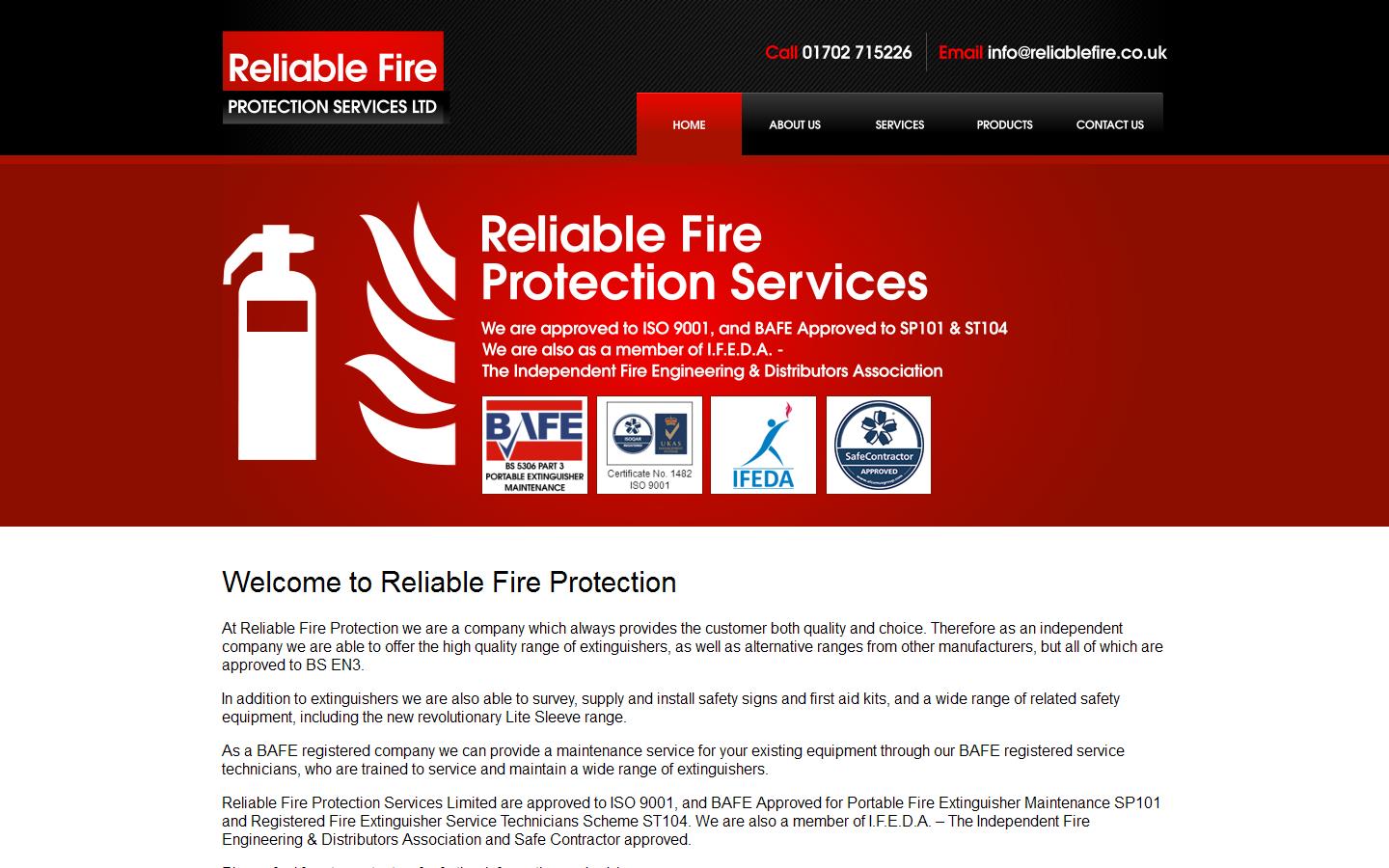 Reliable Fire Protection Services Ltd Website