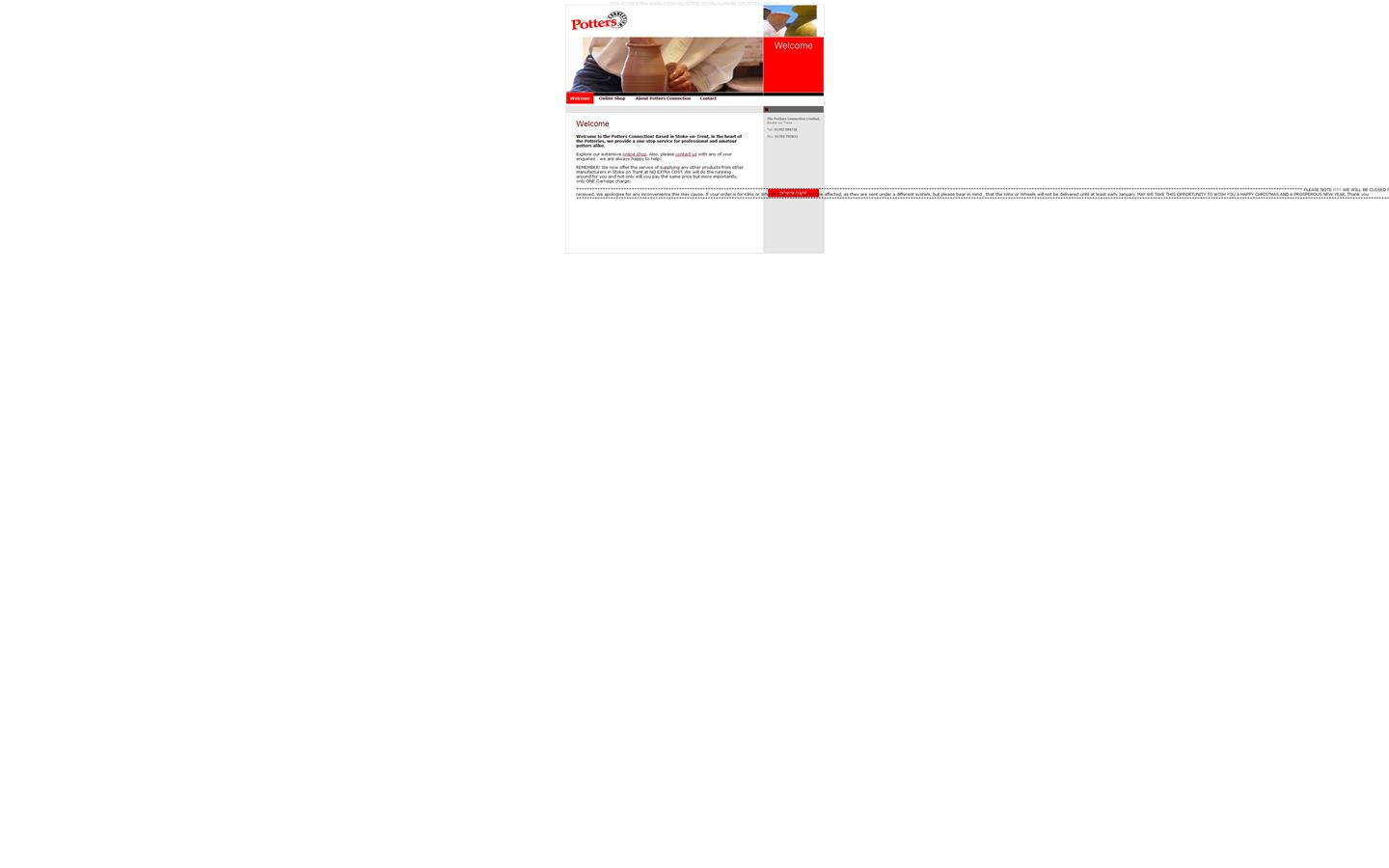 The Potters Connection Ltd Website