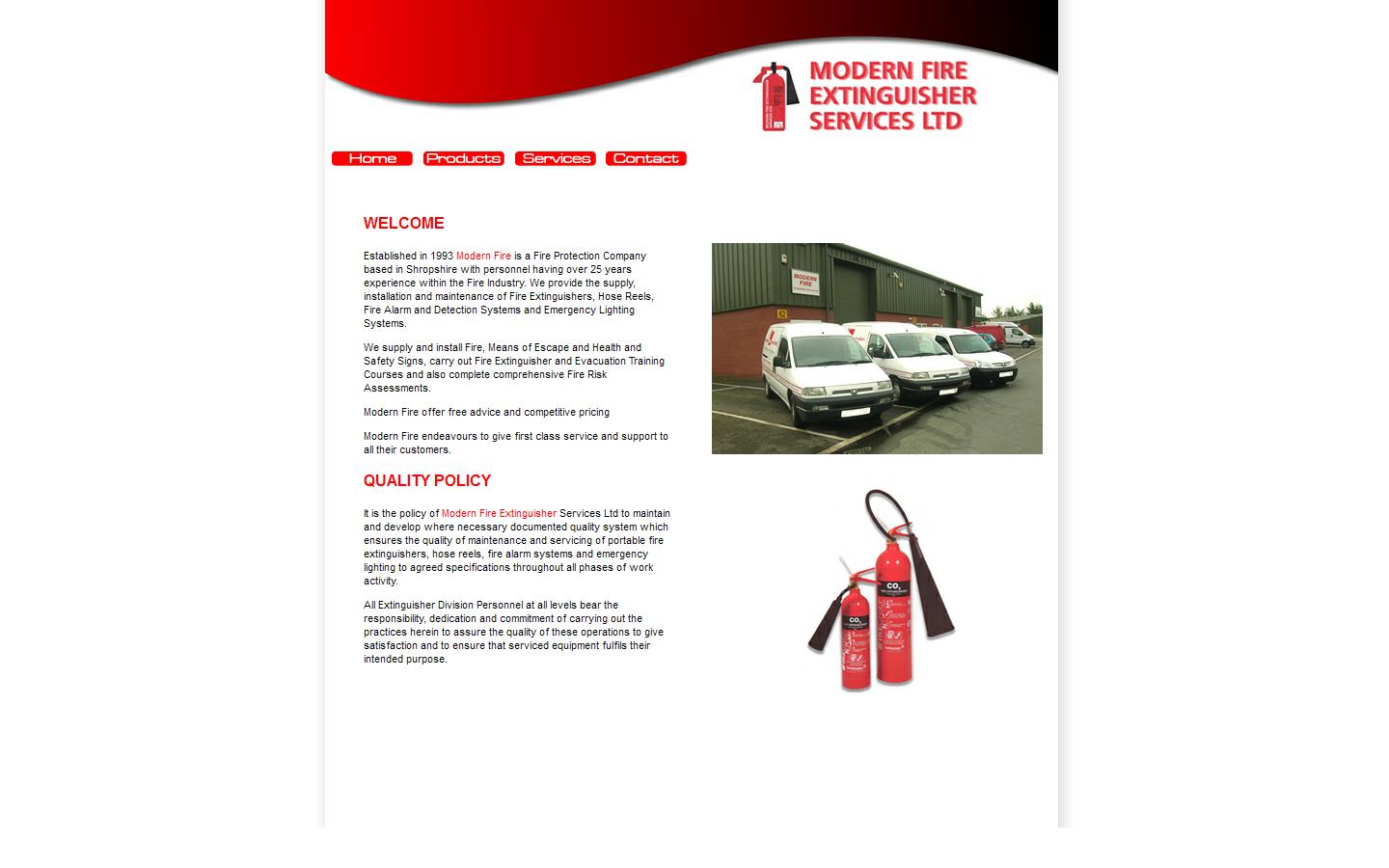 Modern Fire Extinguisher Services Ltd Website