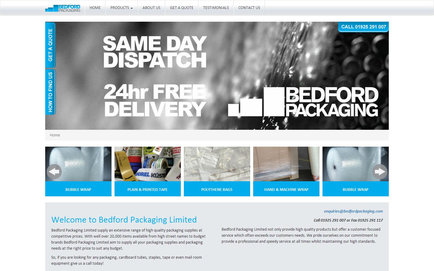 Bedford Packaging Website