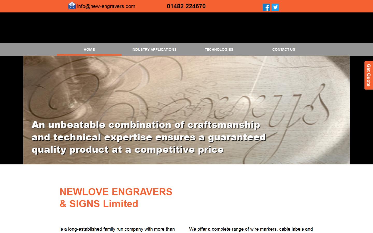 Newlove Engravers & Signs Ltd Website