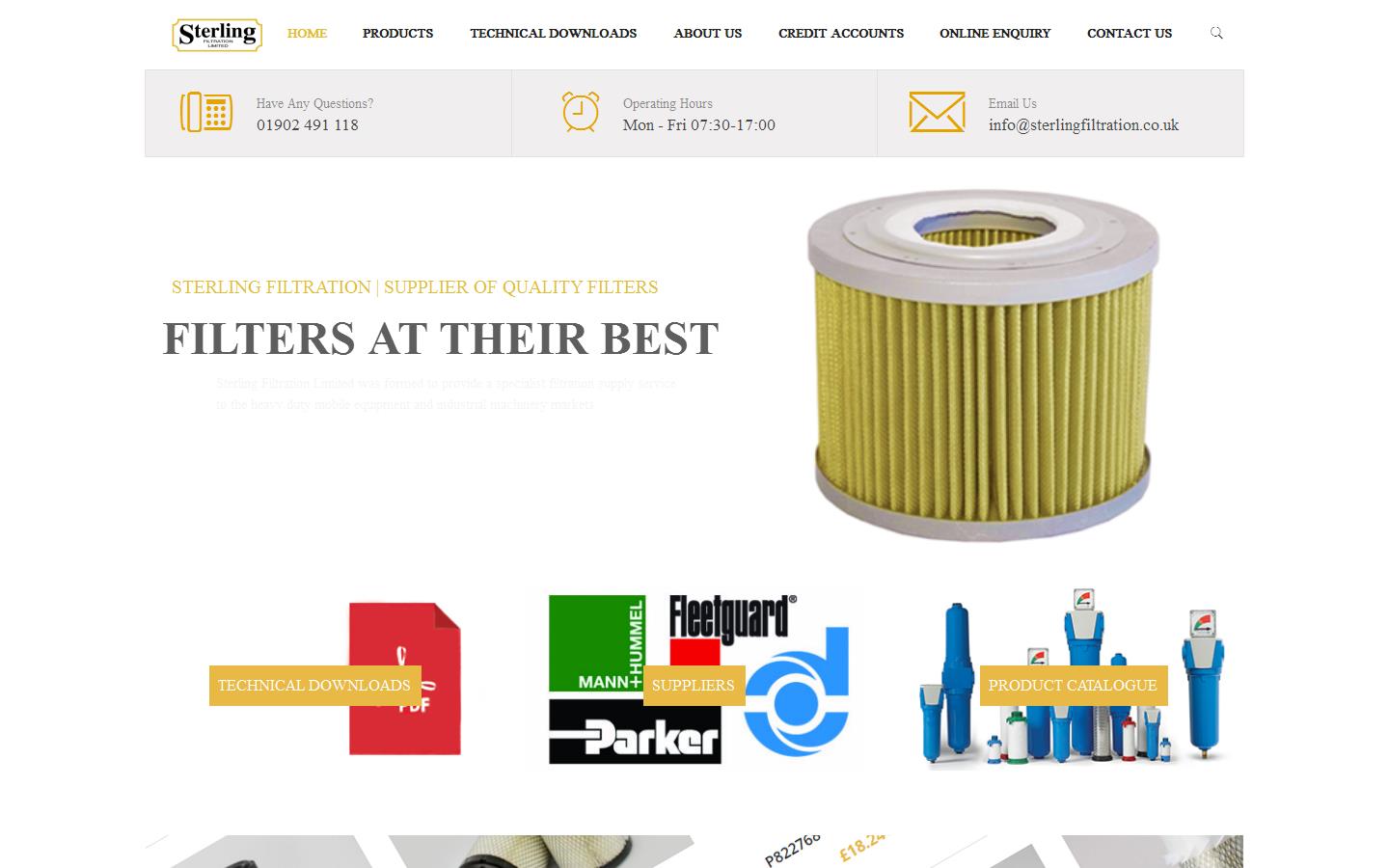 Sterling Filtration Ltd Website