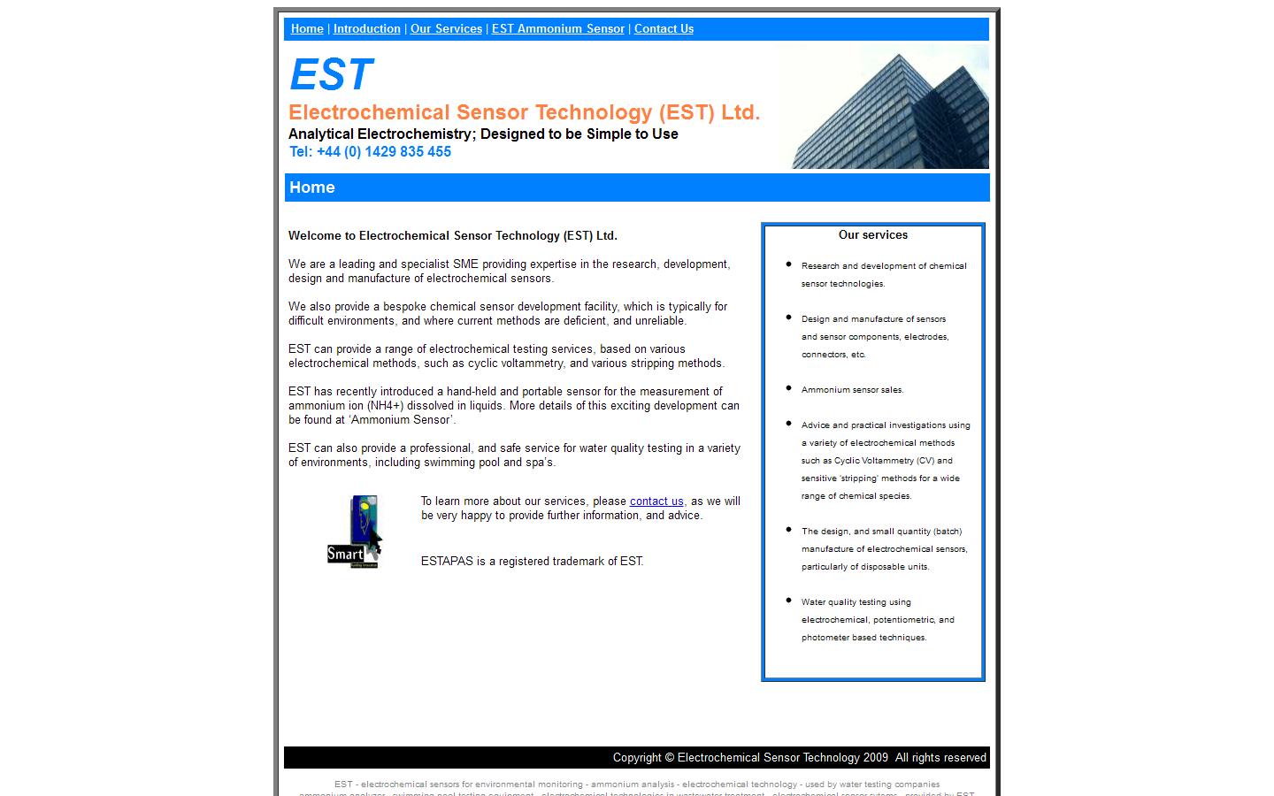 Electrochemical Sensor Technology EST Website