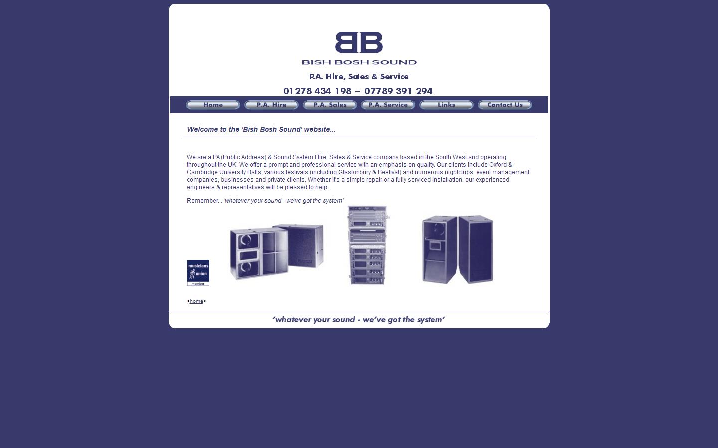 Bish Bosh Sound Website