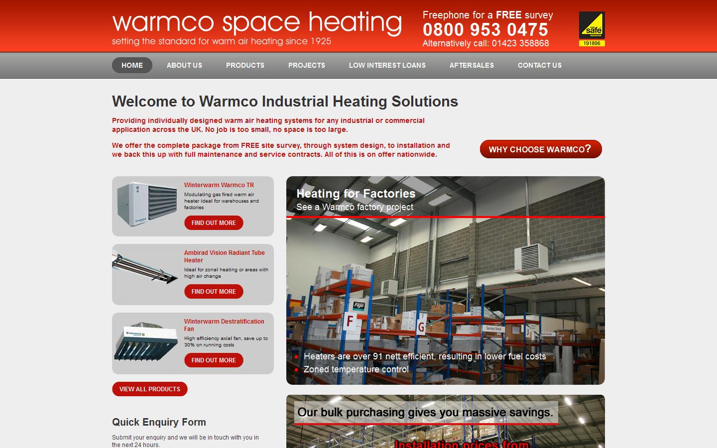 Warmco Space Heating Website