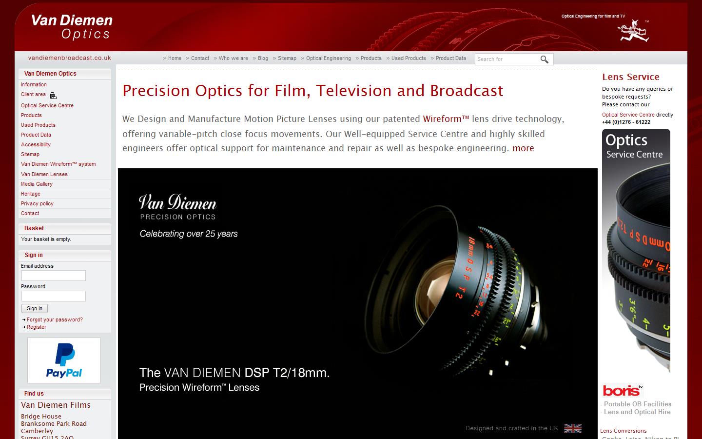 Van Diemen Films Ltd Website