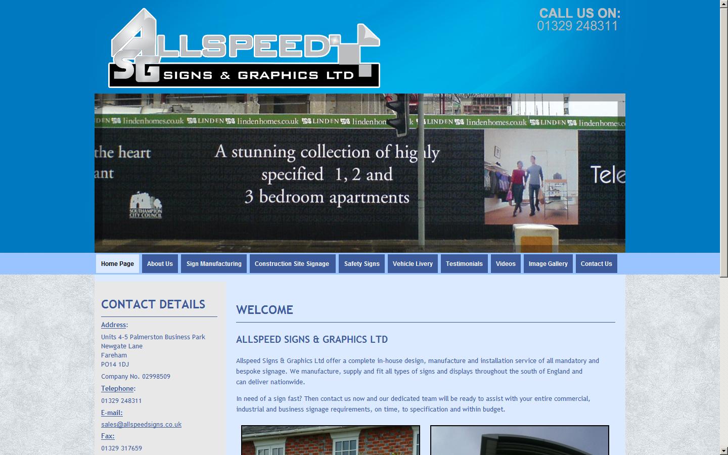 Allspeed Signs & Graphics Ltd Website