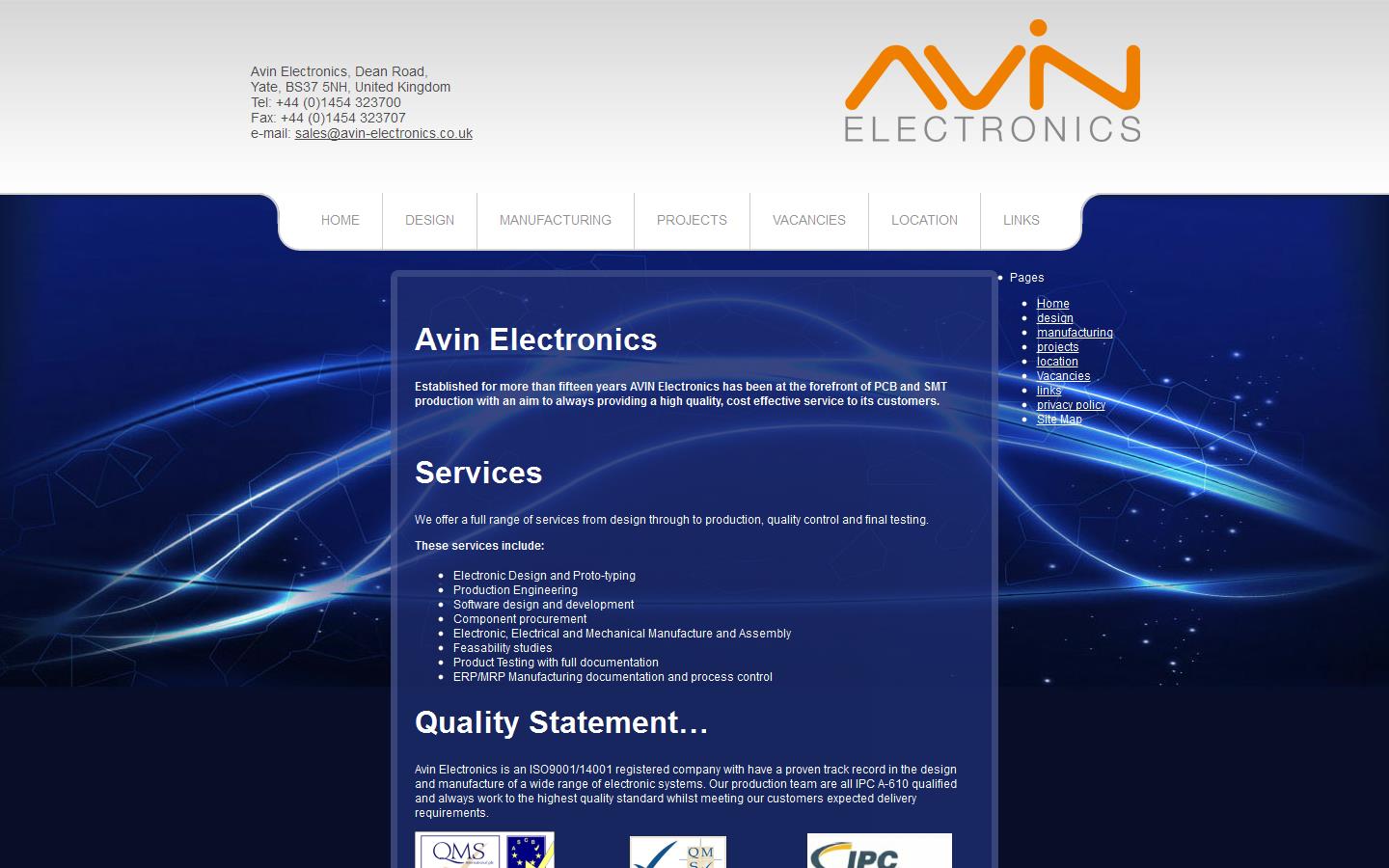 Avin Electronics Website