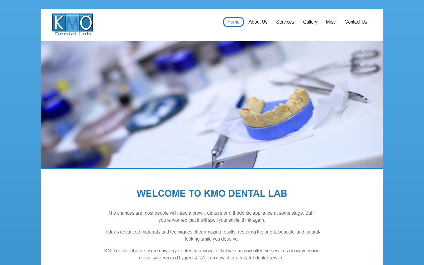 K M O Dental Lab Website