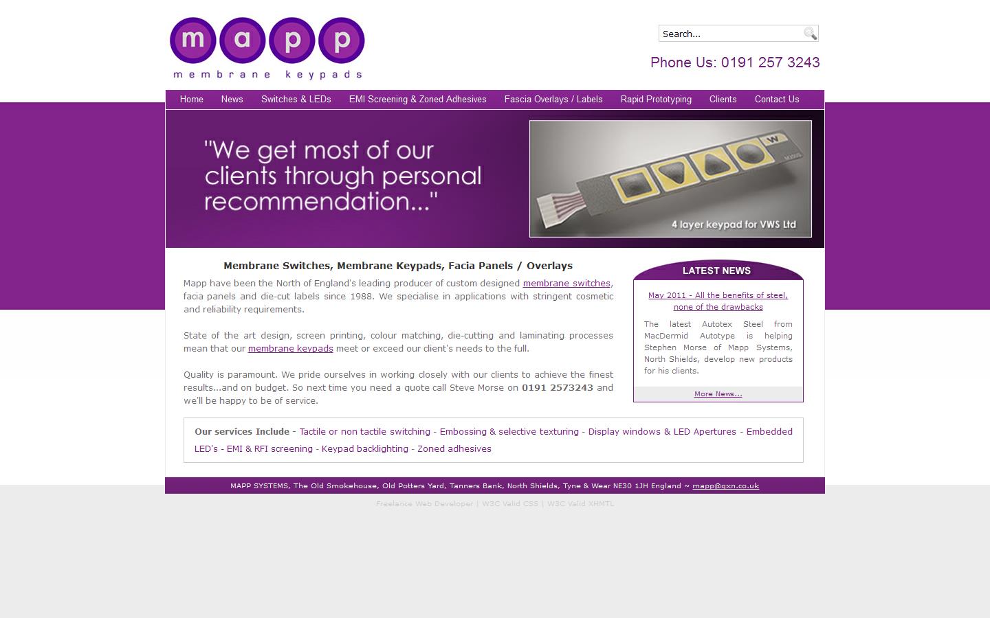 Mapp Systems Ltd Website