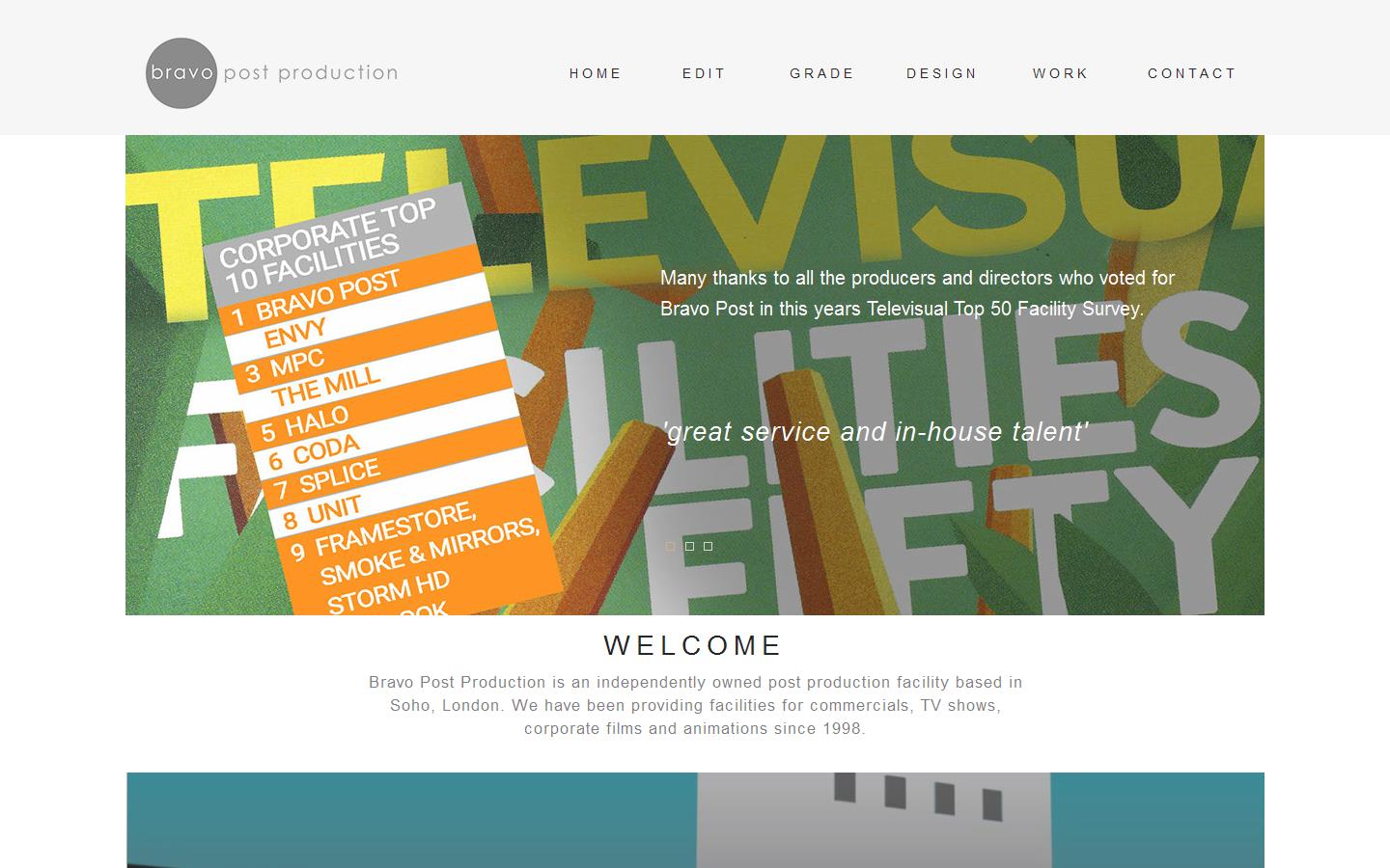 Bravo Post Production Website