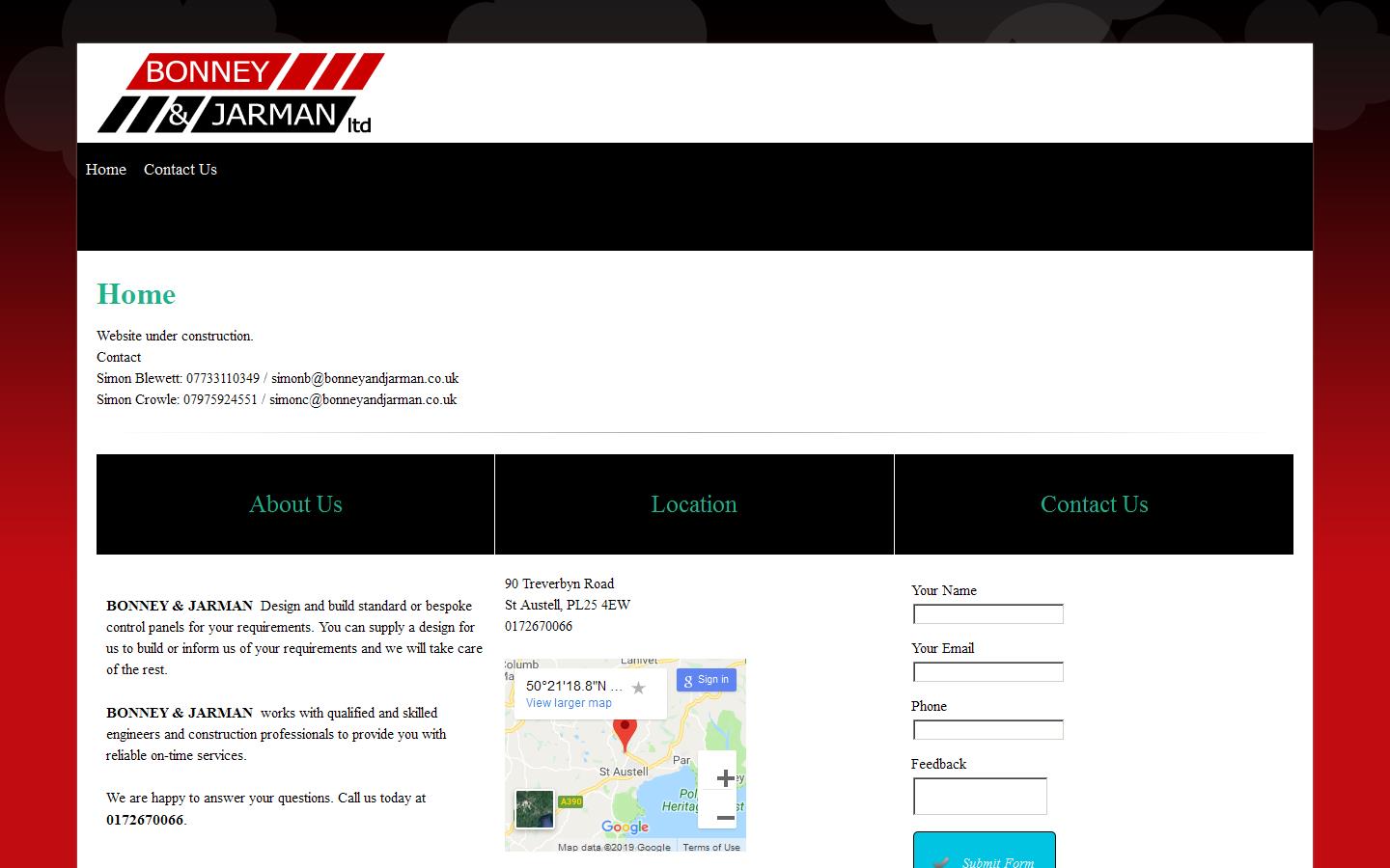 Bonney & Jarman Ltd Website