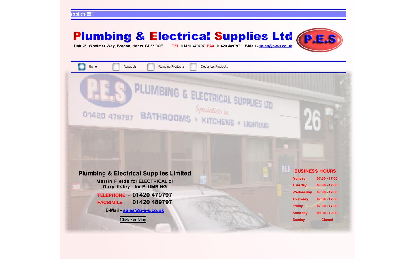 P E S Plumbing & Electrical Supplies Website