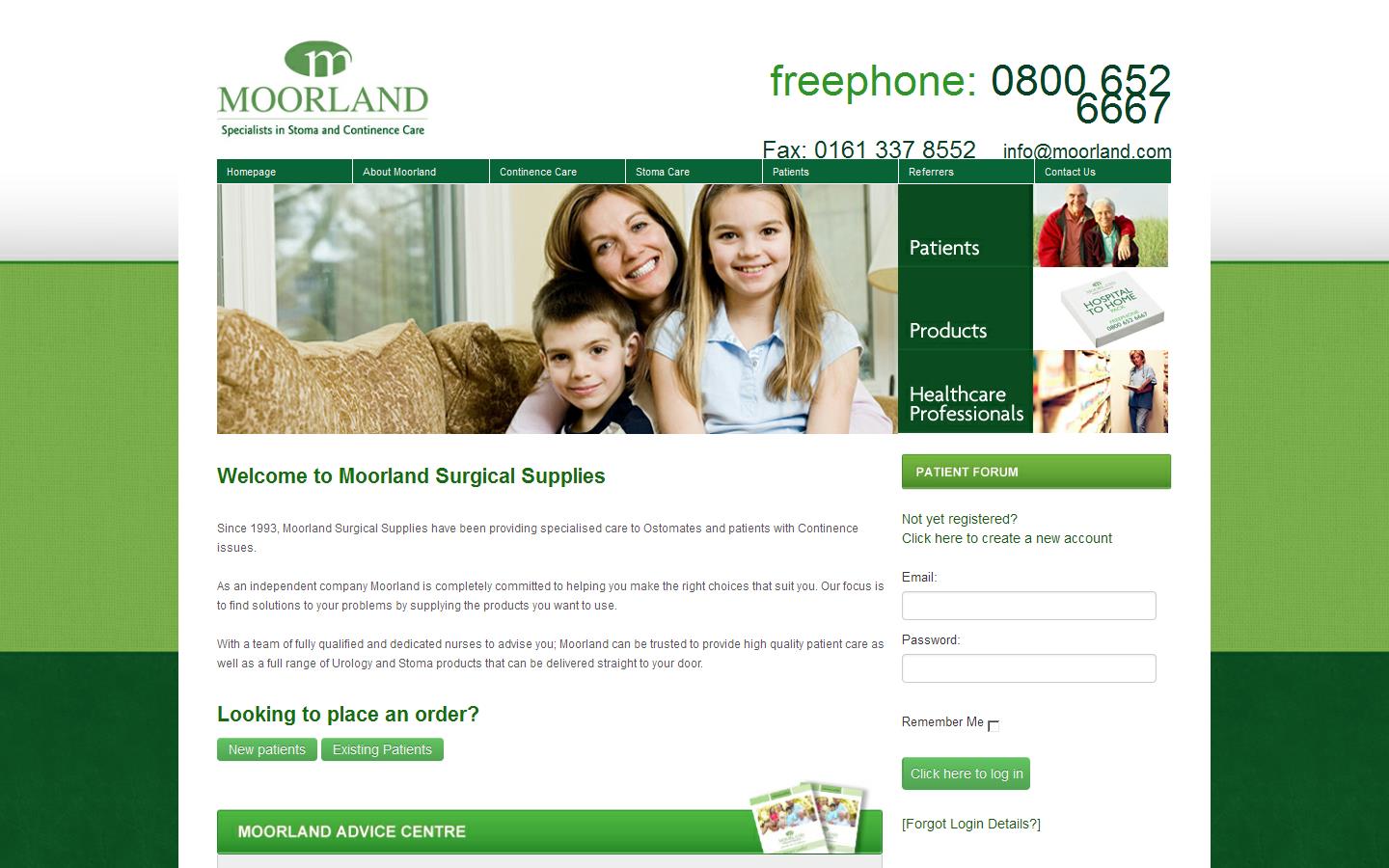 Moorland Surgical Supplies Website