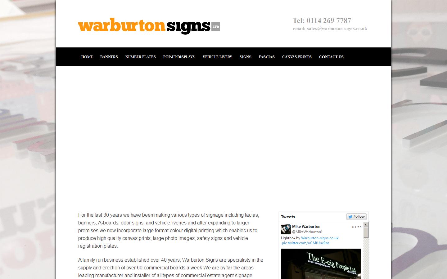 Warburton Signs Website