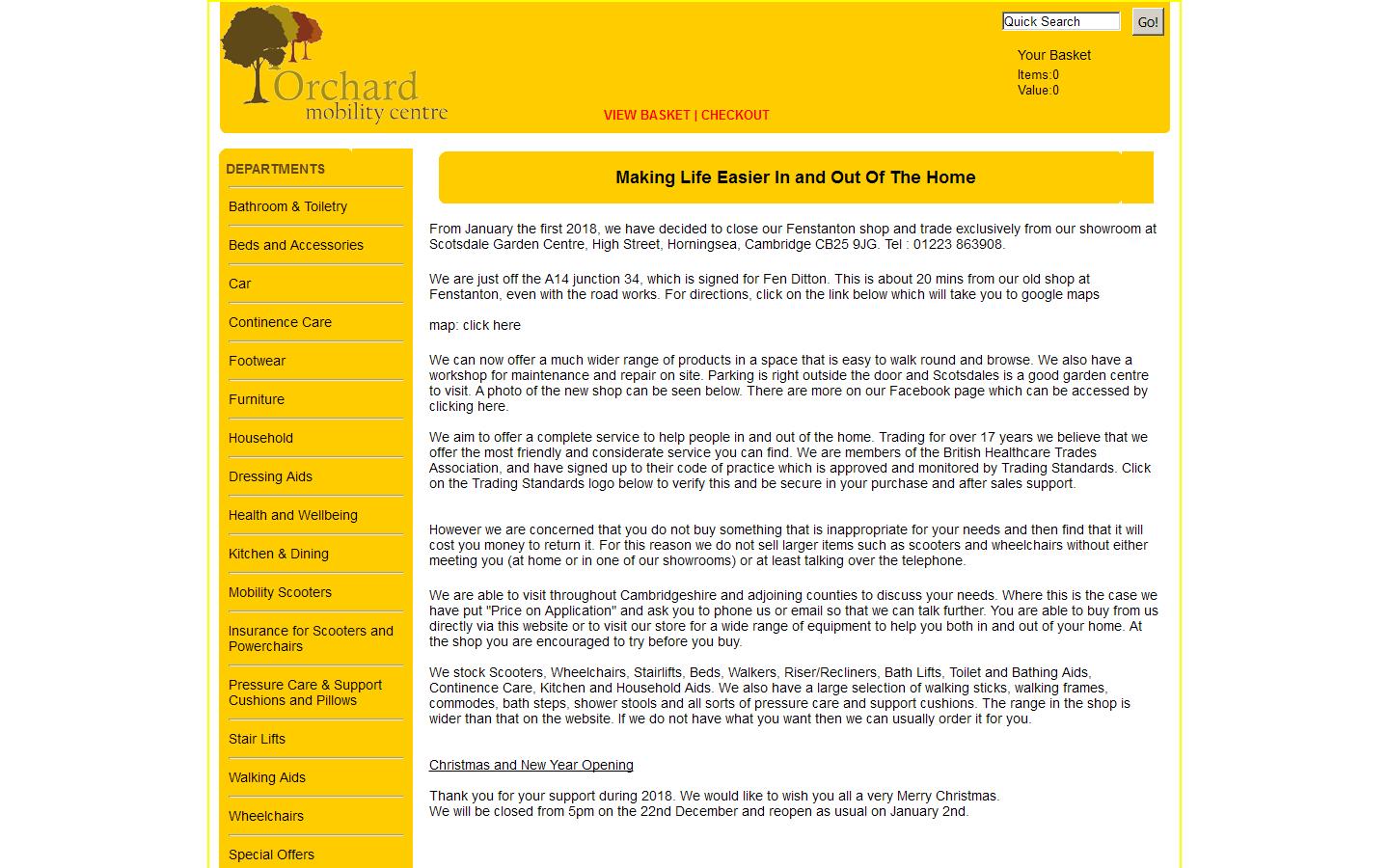 Orchard Mobility Centre Website