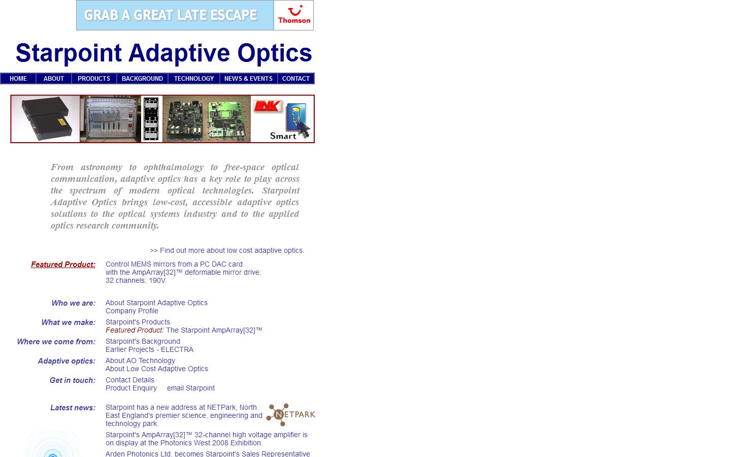 Starpoint Adaptive Optics Website