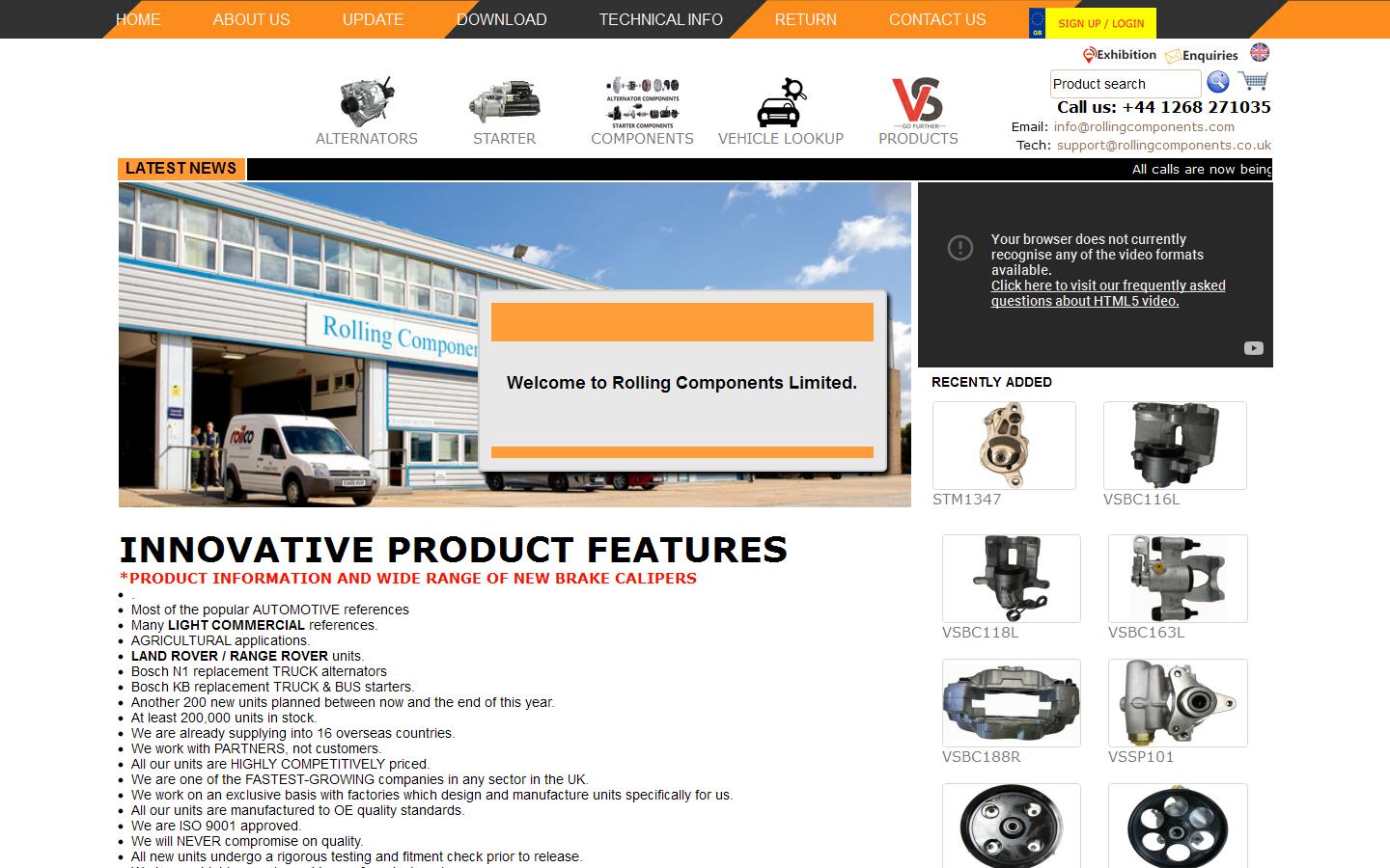 Rolling Components Ltd Website