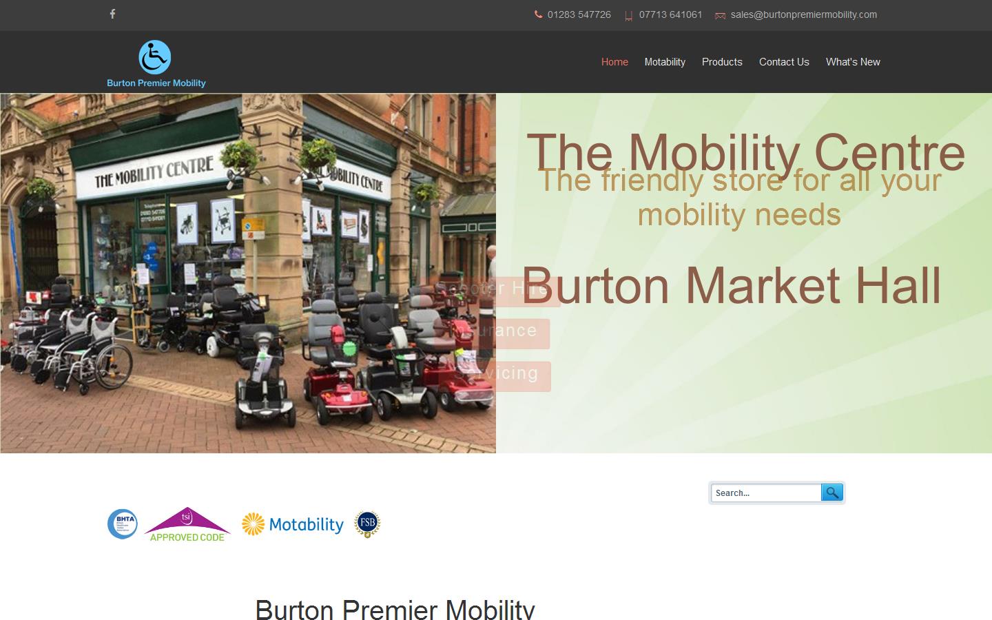 Premier Mobility (Burton) Ltd Website