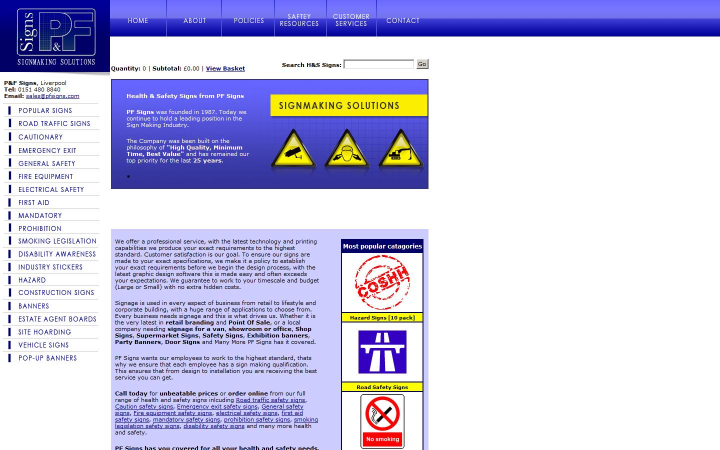 Health Safety Signs Website