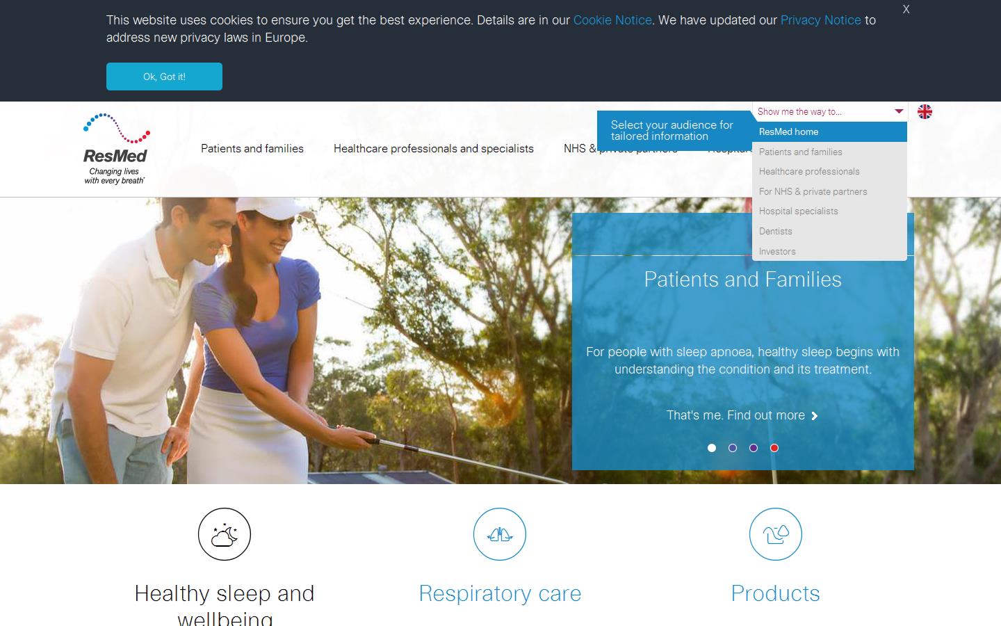 Resmed UK Ltd Website