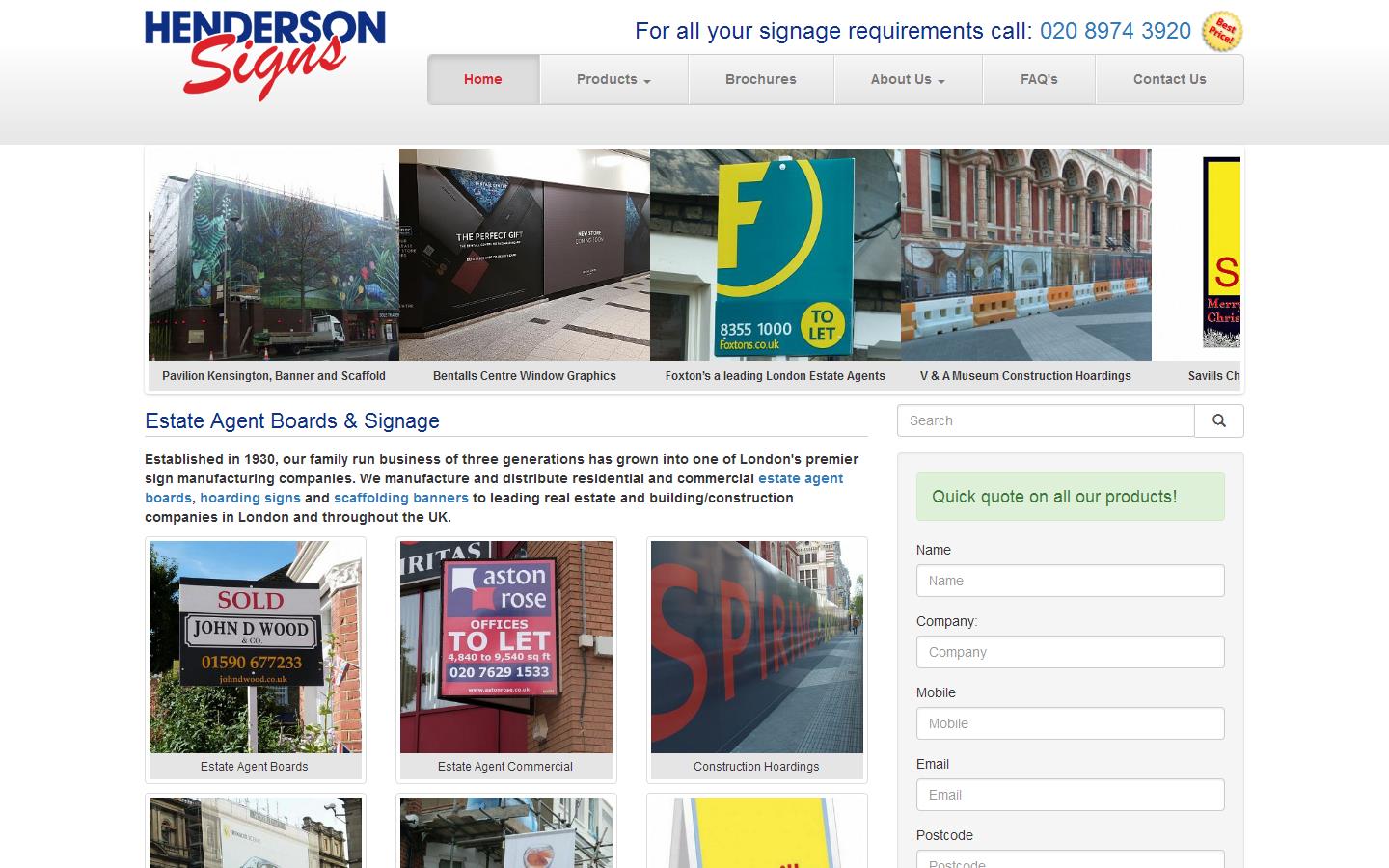 Henderson Signs Website